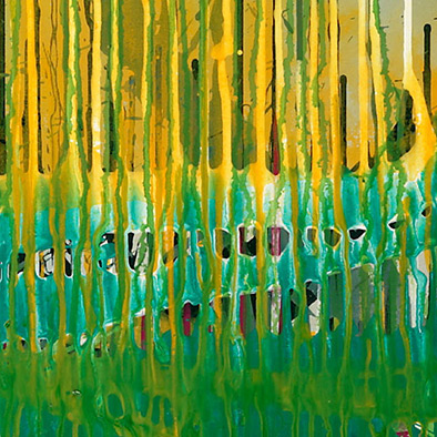 Frhlingsregen, 2008, Acryl auf Nessel, 105x135 cm (Ausschnitt)