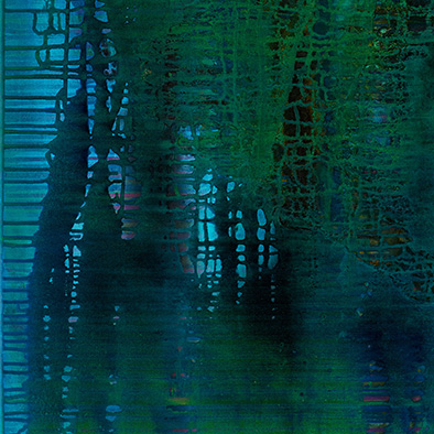 Backwater VIII, 2010/2014, Acryl, Schellack auf Nessel, 120x100 cm (Ausschnitt)